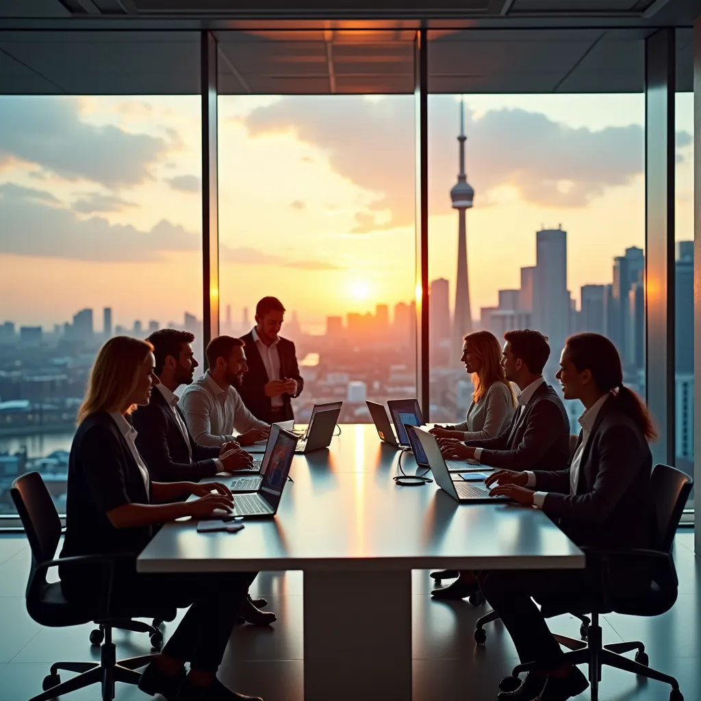 A team of analysts reviewing data on energy consumption patterns in an office setting