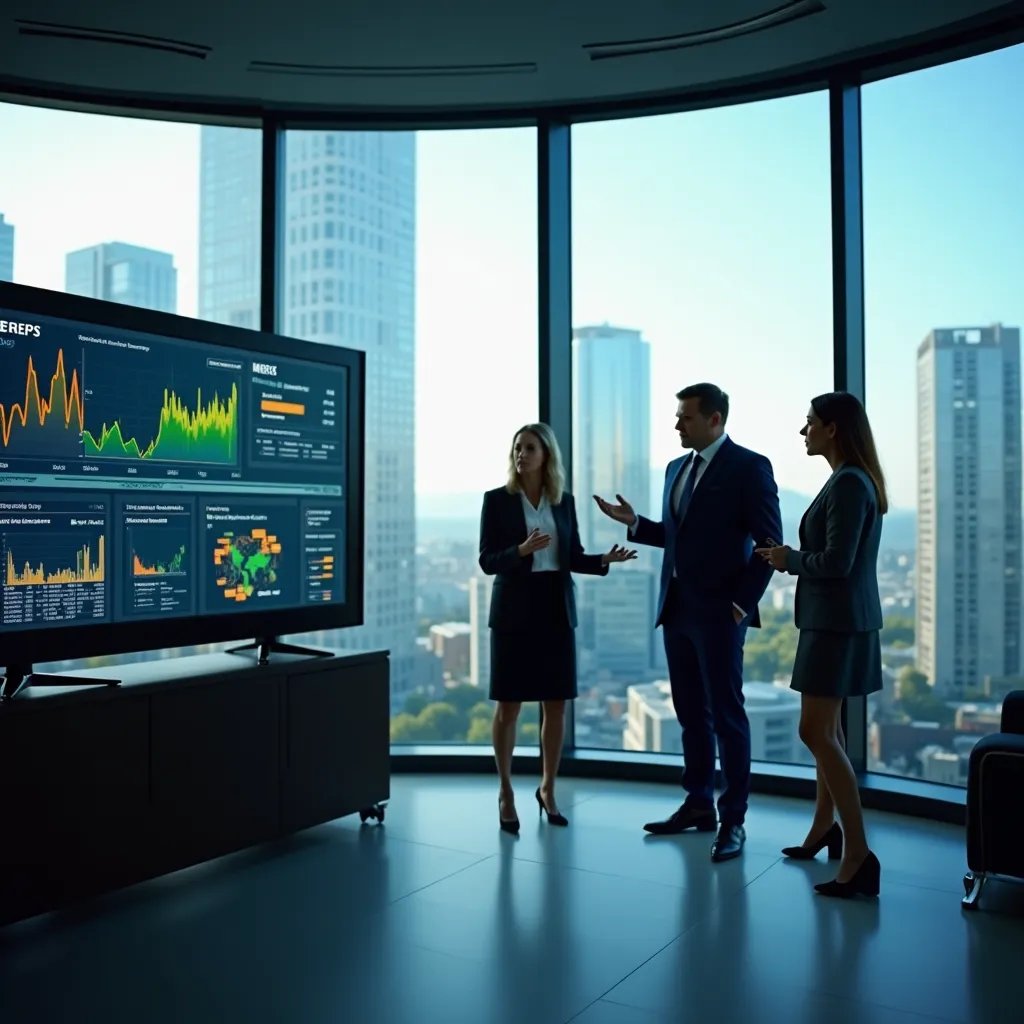 Close-up of a digital dashboard displaying real-time energy market analytics